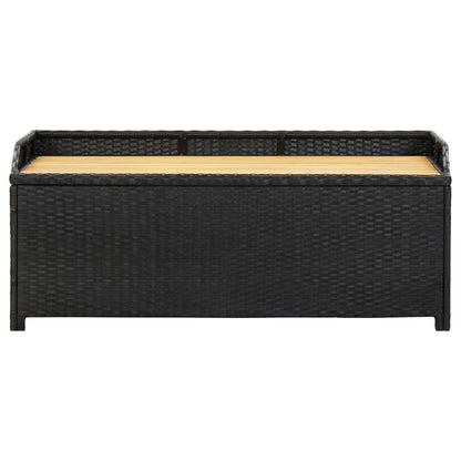 Tuinopbergbank 20 Cm Poly Rattan 120 x 50 x 50 cm Zwart