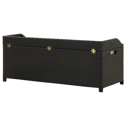 Tuinopbergbank 20 Cm Poly Rattan 120 x 50 x 50 cm Zwart