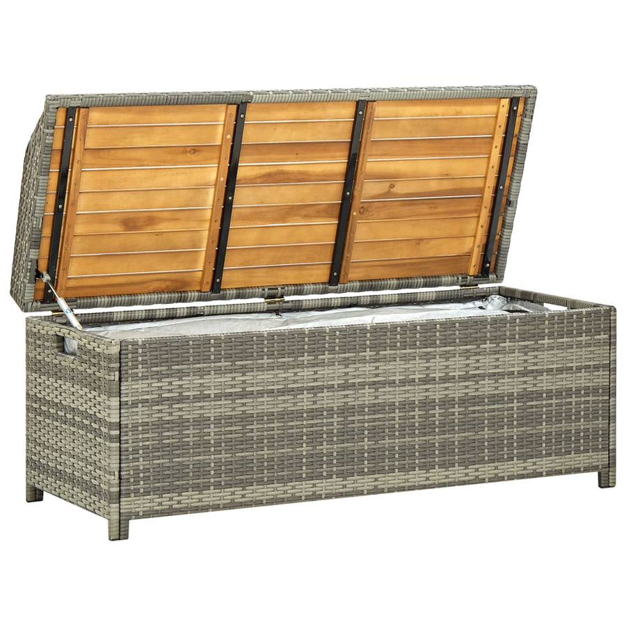 Tuinopbergbank 20 Cm Poly Rattan 120 x 50 x 50 cm Grijs