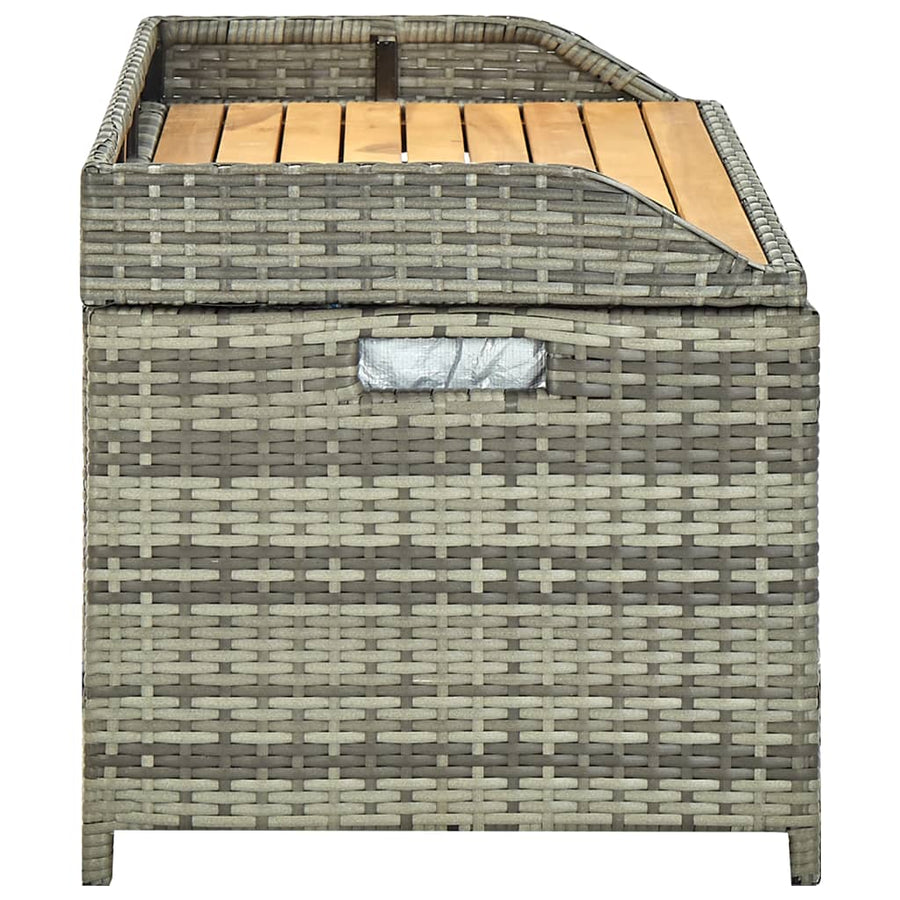 Tuinopbergbank 20 Cm Poly Rattan 120 x 50 x 50 cm Grijs