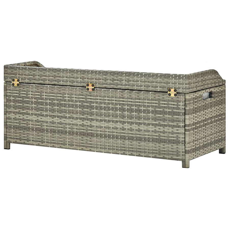 Tuinopbergbank 20 Cm Poly Rattan 120 x 50 x 50 cm Grijs