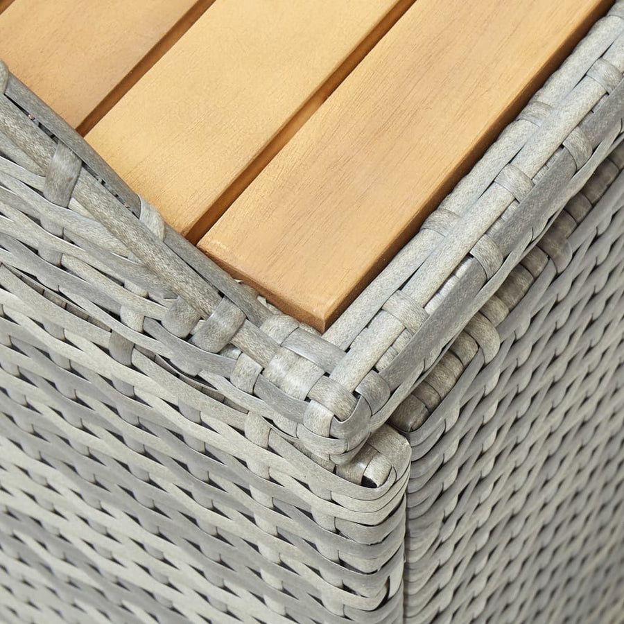 Tuinopbergbank 20 Cm Poly Rattan 120 x 50 x 50 cm Grijs