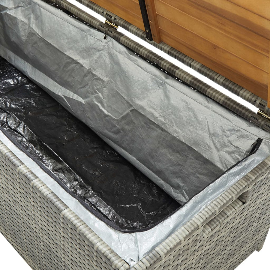 Tuinopbergbank 20 Cm Poly Rattan 120 x 50 x 50 cm Grijs
