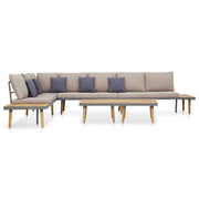 Loungeset 7-zits massief acaciahout bruin