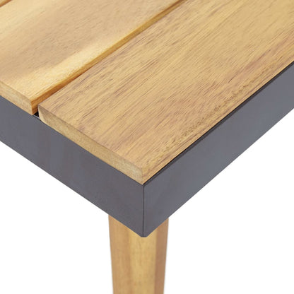 Loungeset 7-Zits Met Kussens Massief Acaciahout Bruin Donkergrijs