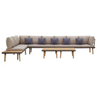 8-Seater Lounge Set with Cushions Solid Acacia Wood Brown and Grey