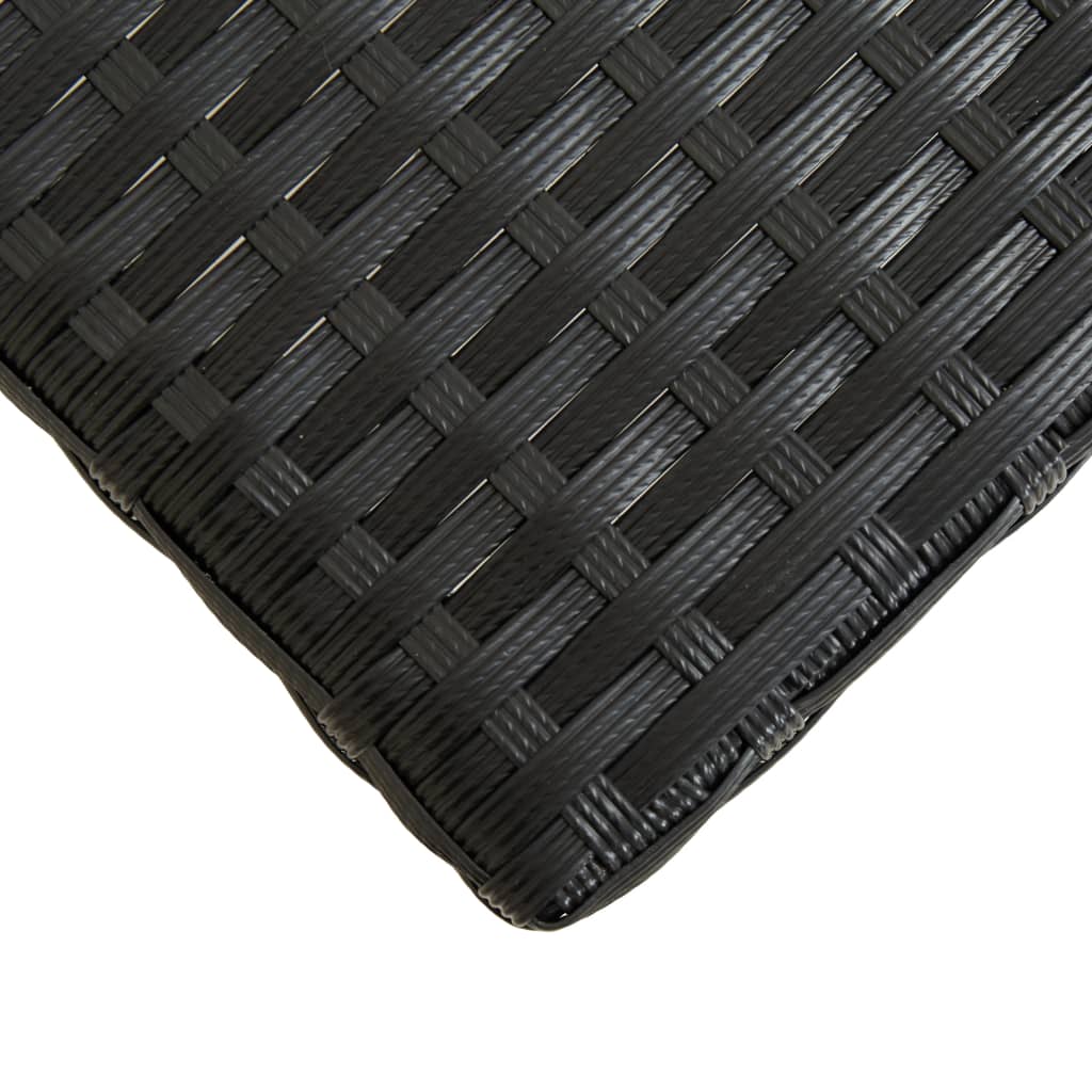 Tuinbank 80 Cm Poly Rattan Zwart