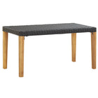 Garden bench 120 cm poly rattan and solid acacia wood black