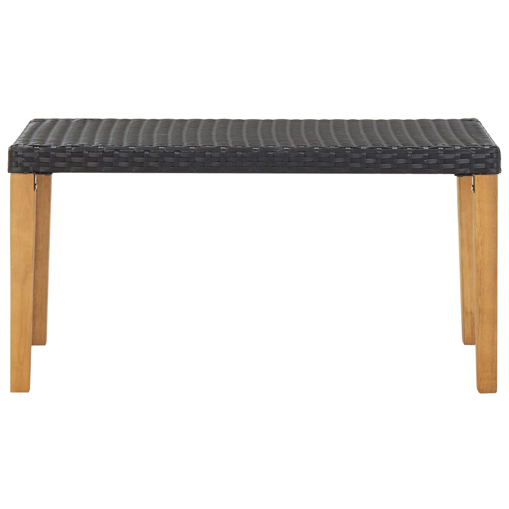 Tuinbank 20 Cm Poly Rattan En Massief Acaciahout Zwart