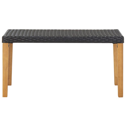 Tuinbank 20 Cm Poly Rattan En Massief Acaciahout Zwart