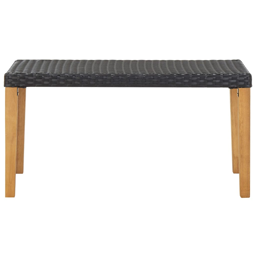 Tuinbank 20 Cm Poly Rattan En Massief Acaciahout Zwart