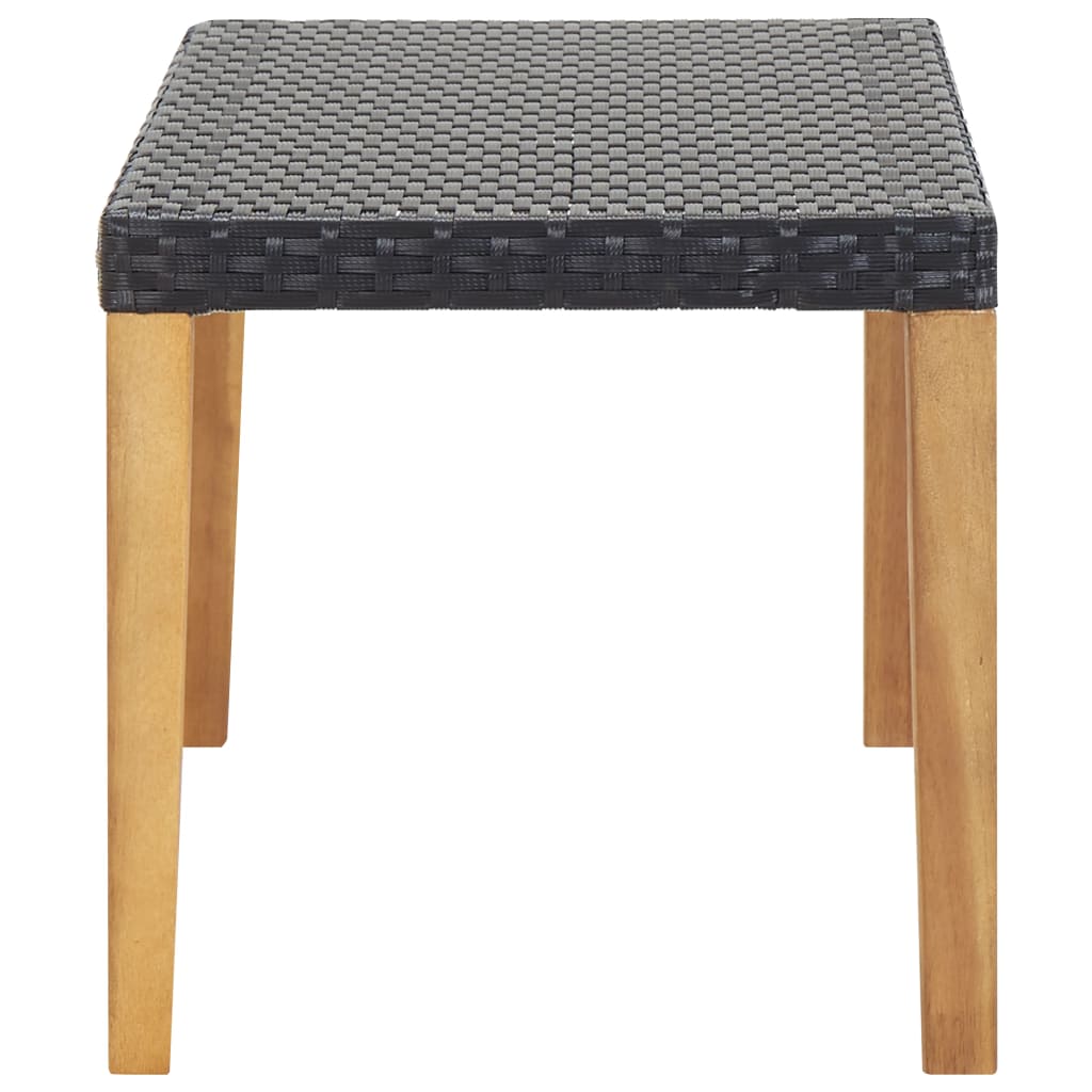 Tuinbank 20 Cm Poly Rattan En Massief Acaciahout Zwart