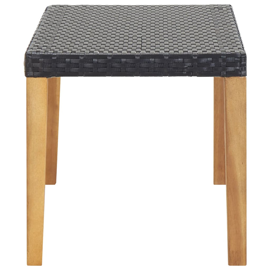 Tuinbank 20 Cm Poly Rattan En Massief Acaciahout Zwart