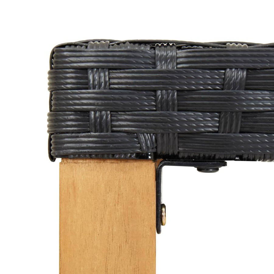 Tuinbank 20 Cm Poly Rattan En Massief Acaciahout Zwart