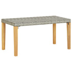 Tuinbank 120 cm poly rattan acaciahout grijs