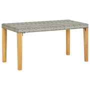 Garden bench 120 cm poly rattan and solid acacia wood grey