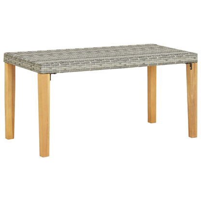 Tuinbank 20 Cm Poly Rattan En Massief Acaciahout Grijs