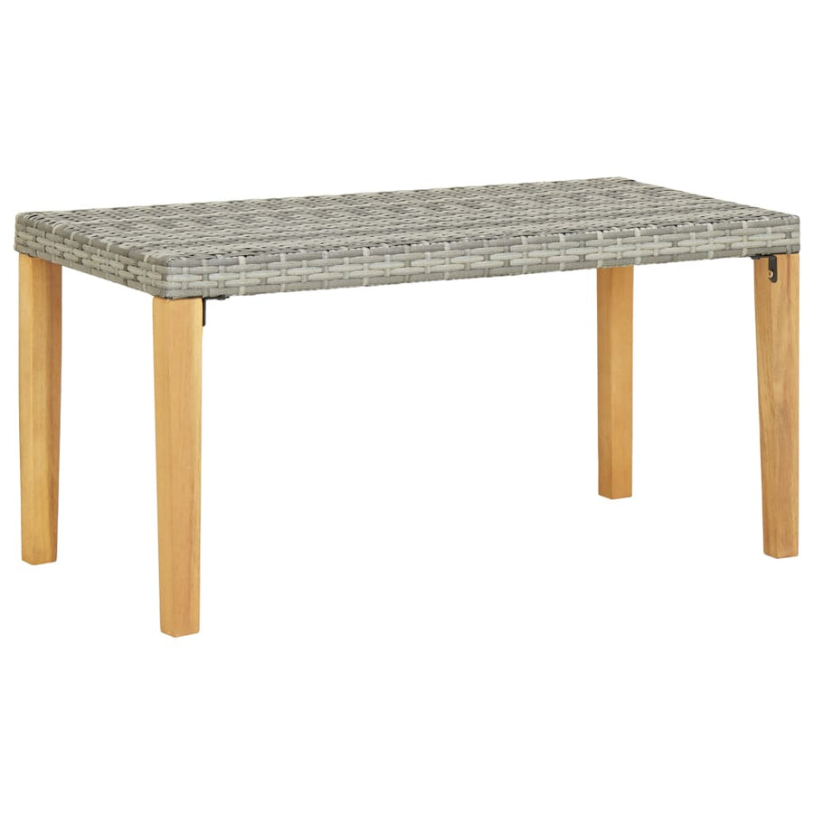 Tuinbank 20 Cm Poly Rattan En Massief Acaciahout Grijs