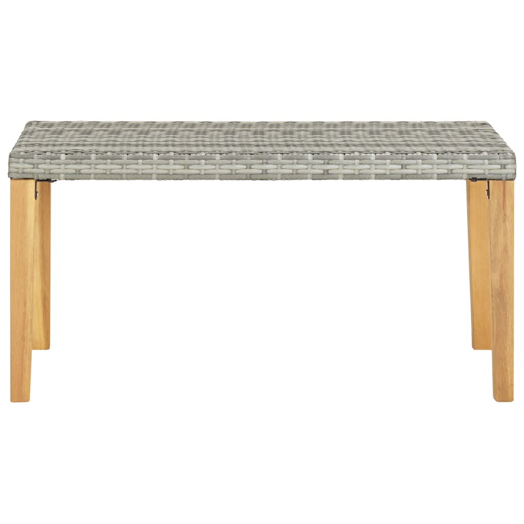 Tuinbank 20 Cm Poly Rattan En Massief Acaciahout Grijs