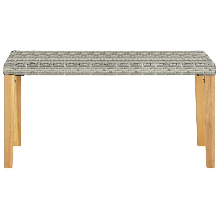 Tuinbank 20 Cm Poly Rattan En Massief Acaciahout Grijs