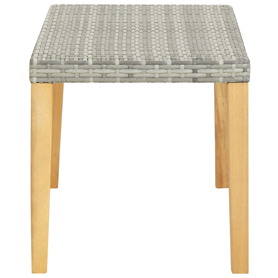 Tuinbank 20 Cm Poly Rattan En Massief Acaciahout Grijs