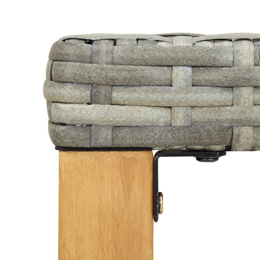 Tuinbank 20 Cm Poly Rattan En Massief Acaciahout Grijs