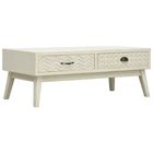 Coffee table with 2 drawers 110x50x40 cm engineered wood grey