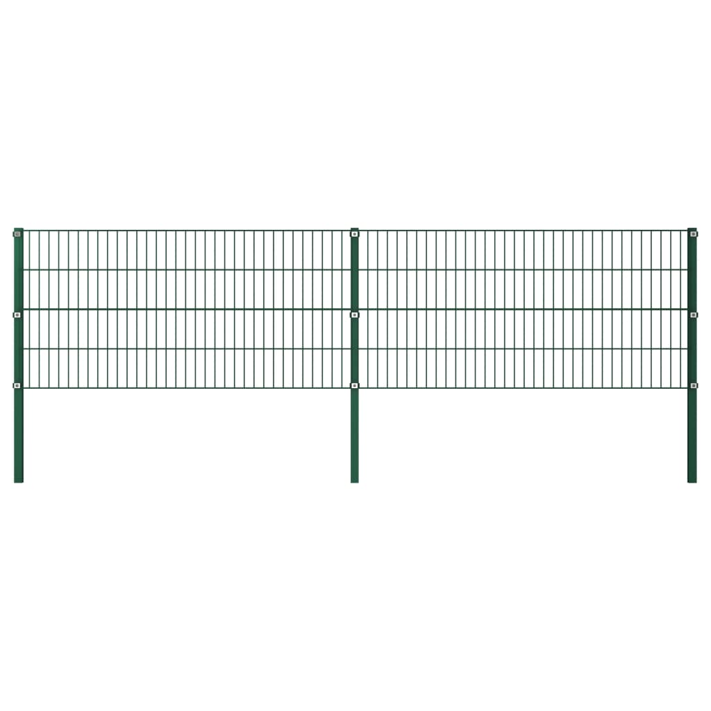 Schuttingpaneel Met Palen 3,4X0,8 M Ijzer Groen 0.8 m 3.4 m