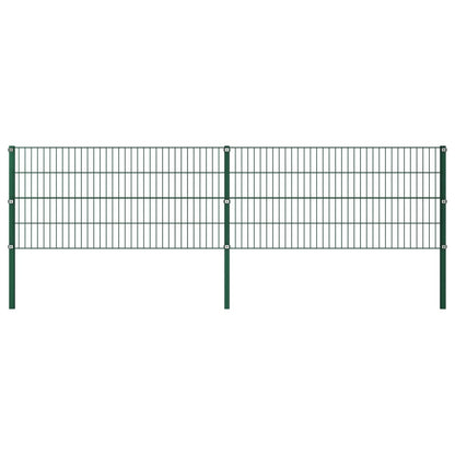 Schuttingpaneel Met Palen 3,4X0,8 M Ijzer Groen 0.8 m 3.4 m