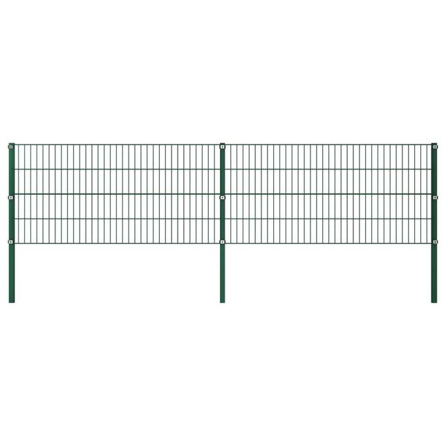 Schuttingpaneel met palen 3,4x0,8 m ijzer groen 0.8 m 3.4 m