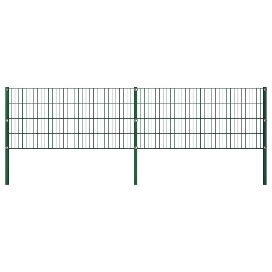 Schuttingpaneel Met Palen 3,4X0,8 M Ijzer Groen 0.8 m 3.4 m