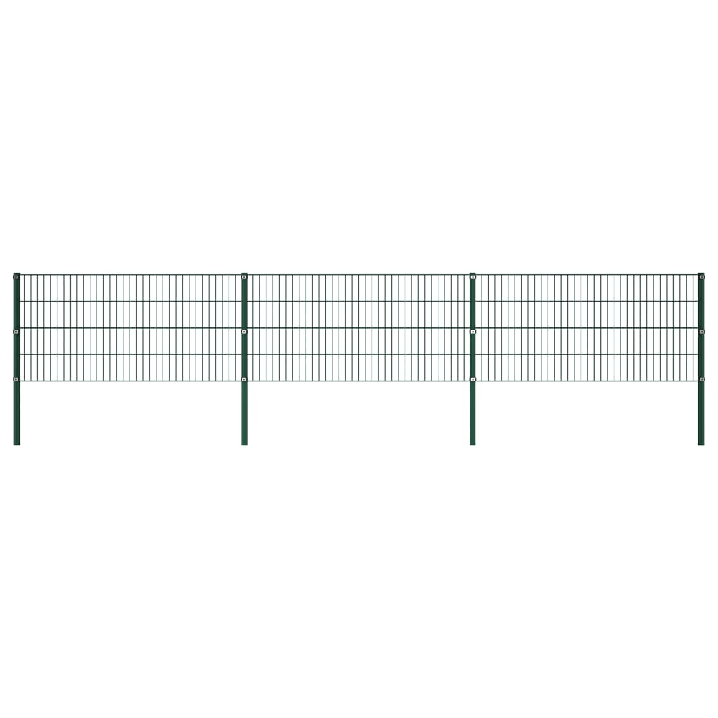 Schuttingpaneel Met Palen 5,1X0,8 M Ijzer Groen 0.8 m 5.1 m