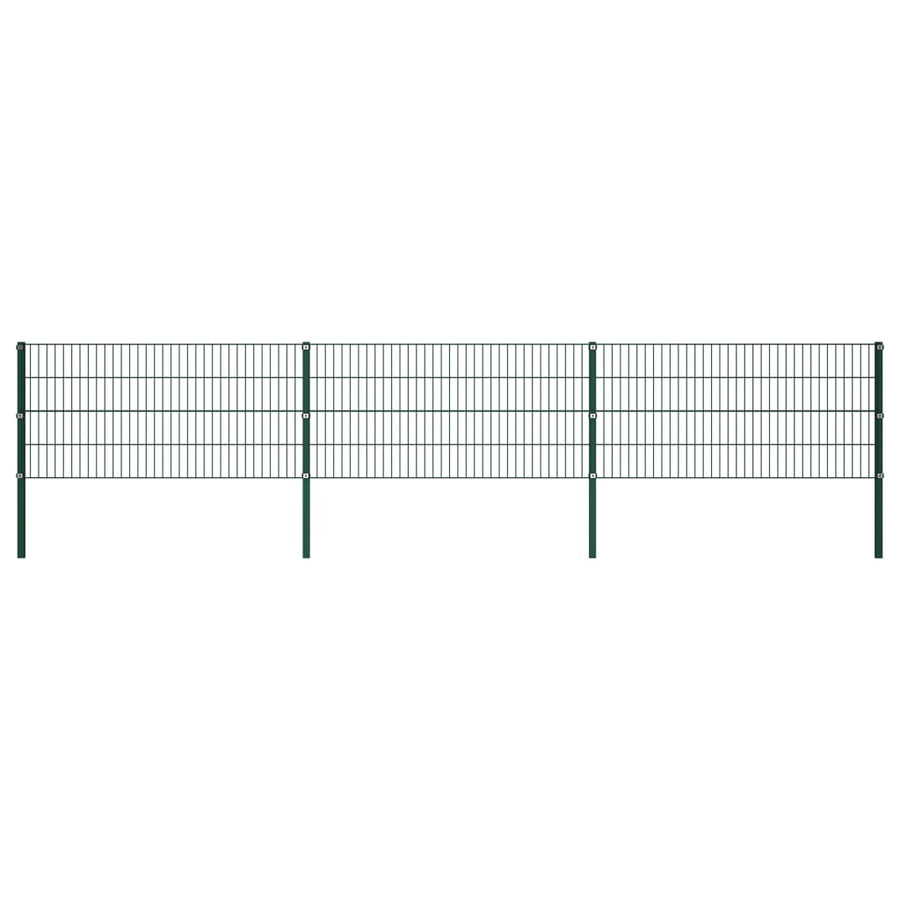 Schuttingpaneel Met Palen 5,1X0,8 M Ijzer Groen 0.8 m 5.1 m