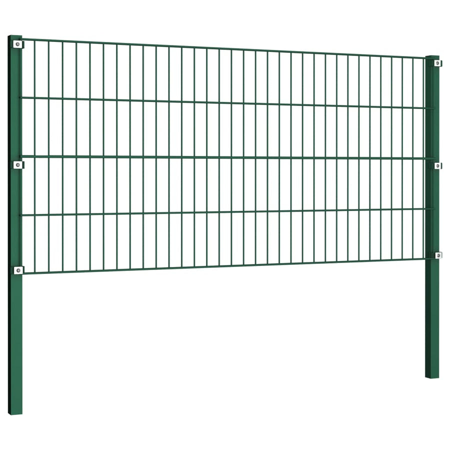 Schuttingpaneel Met Palen 5,1X0,8 M Ijzer Groen 0.8 m 5.1 m