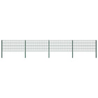 Schuttingpaneel met palen 6,8x0,8 m ijzer groen 0.8 m 6.8 m