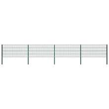 Schuttingpaneel Met Palen 6,8X0,8 M Ijzer Groen 0.8 m 6.8 m
