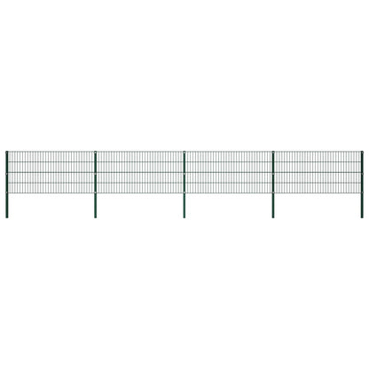 Schuttingpaneel Met Palen 6,8X0,8 M Ijzer Groen 0.8 m 6.8 m