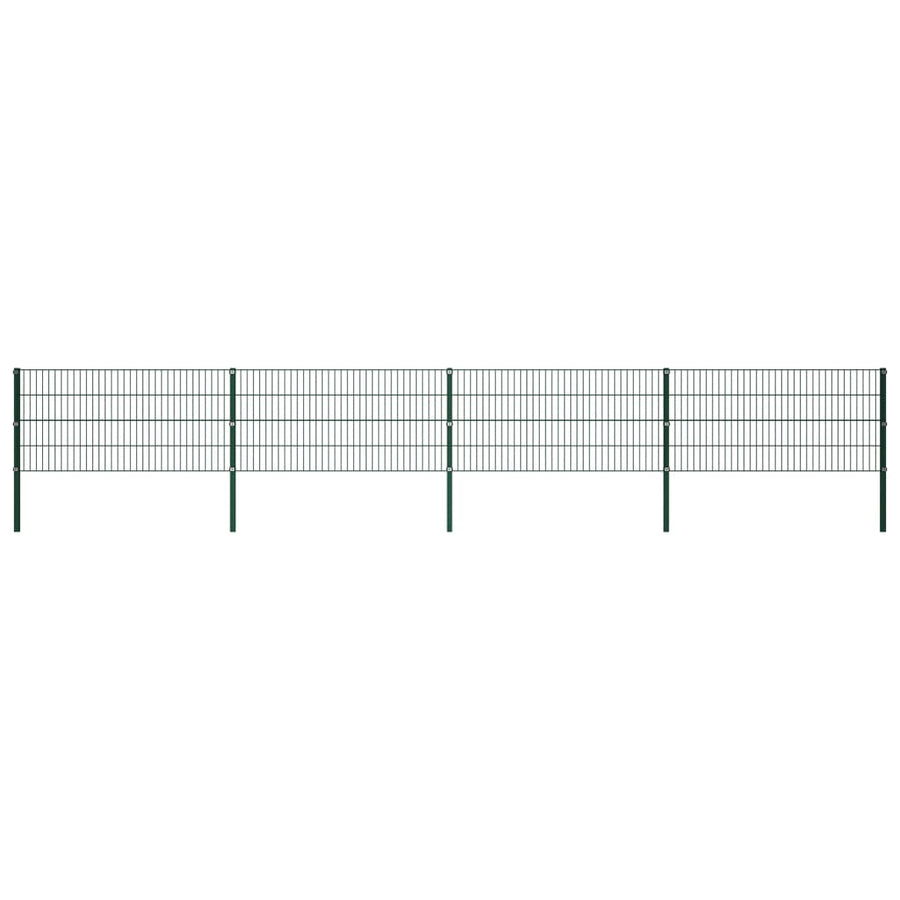 Schuttingpaneel Met Palen 6,8X0,8 M Ijzer Groen 0.8 m 6.8 m