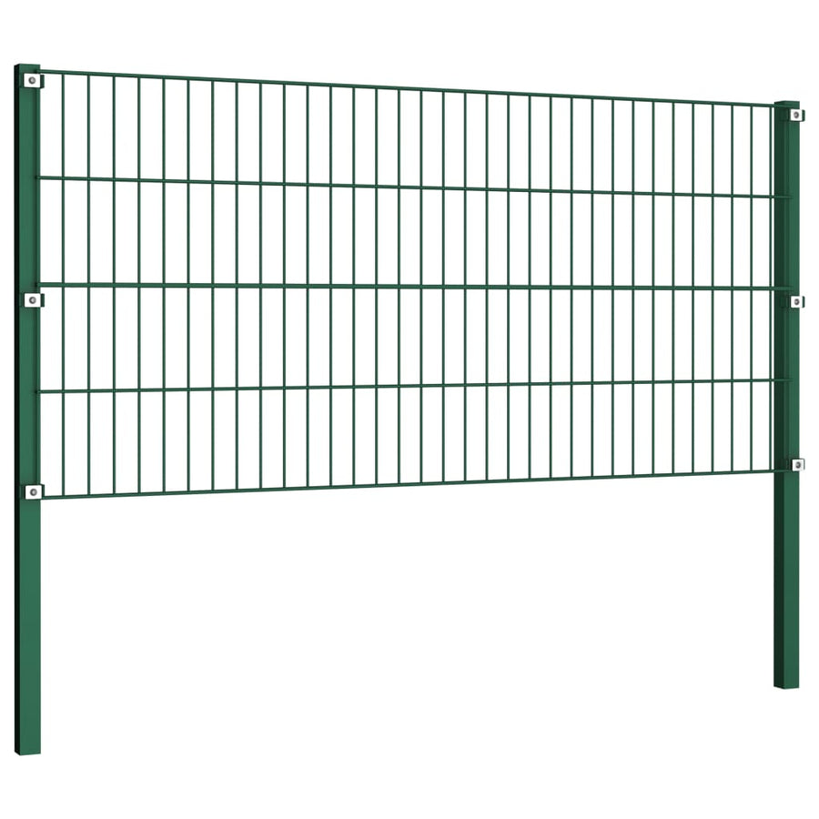 Schuttingpaneel Met Palen 6,8X0,8 M Ijzer Groen 0.8 m 6.8 m