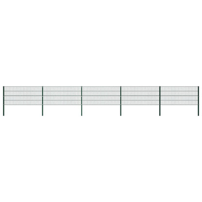 Schuttingpaneel Met Palen 8,5X0,8 M Ijzer Groen 0.8 m 8.5 m