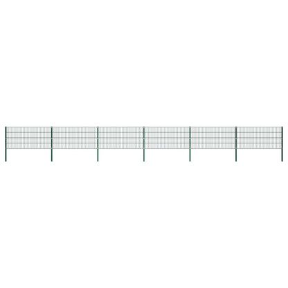 Schuttingpaneel Met Palen 10,2X0,8 M Ijzer Groen 0.8 m 10.2 m