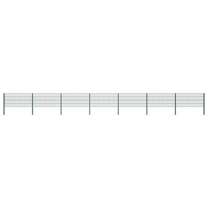 Schuttingpaneel Met Palen 11,9X0,8 M Ijzer Groen 0.8 m 11.9 m