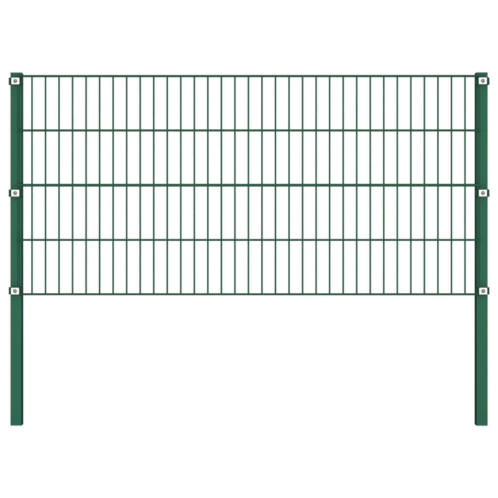 Schuttingpaneel Met Palen 11,9X0,8 M Ijzer Groen 0.8 m 11.9 m