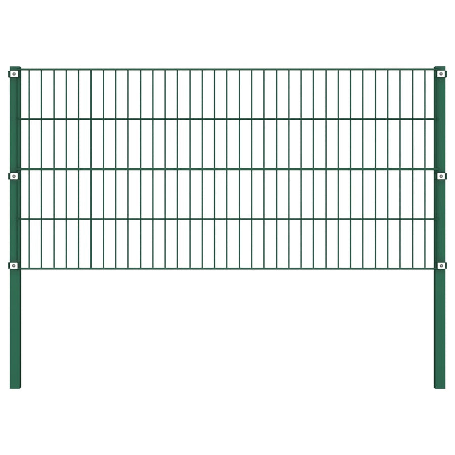 Schuttingpaneel Met Palen 11,9X0,8 M Ijzer Groen 0.8 m 11.9 m
