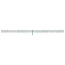 Schuttingpaneel Met Palen 13,6X0,8 M Ijzer Groen 0.8 m 13.6 m