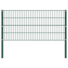 Schuttingpaneel Met Palen 13,6X0,8 M Ijzer Groen 0.8 m 13.6 m