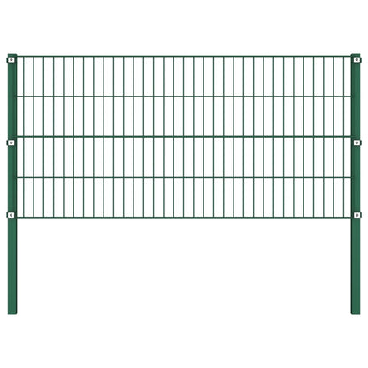 Schuttingpaneel Met Palen 15,3X0,8 M Ijzer Groen 0.8 m 15.3 m