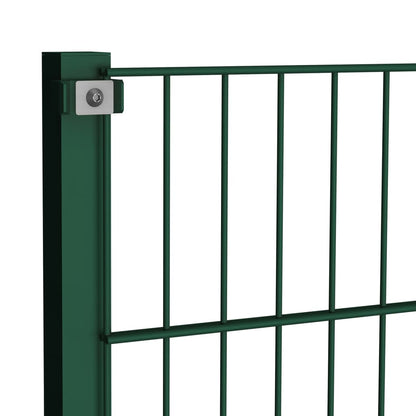Schuttingpaneel Met Palen 15,3X0,8 M Ijzer Groen 0.8 m 15.3 m
