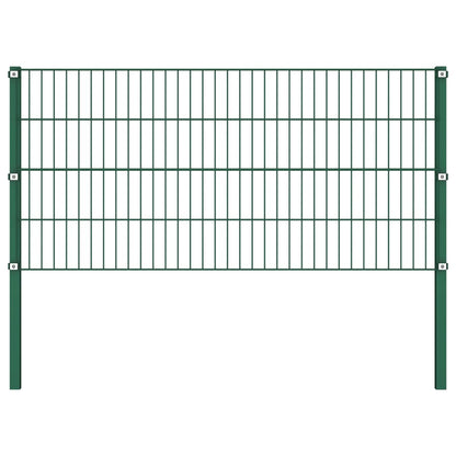 Schuttingpaneel Met Palen 17X0,8 M Ijzer Groen 0.8 m 17 m