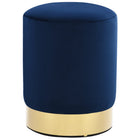 Kruk fluweel 28x36 cm blauw goudkleurig